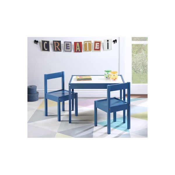 Kd Gibson 3 Piece Dry Erase Kids Table & Chair Set, Dark Blue KD3532489 - main